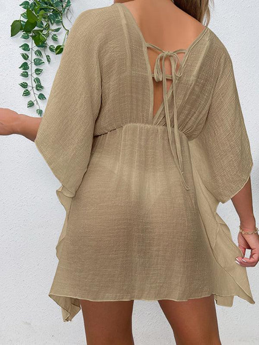 Elegant UV-Blocking Beach Cover-Up with Customizable Waist Tie