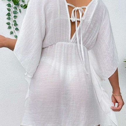 Elegant UV-Blocking Beach Cover-Up with Customizable Waist Tie