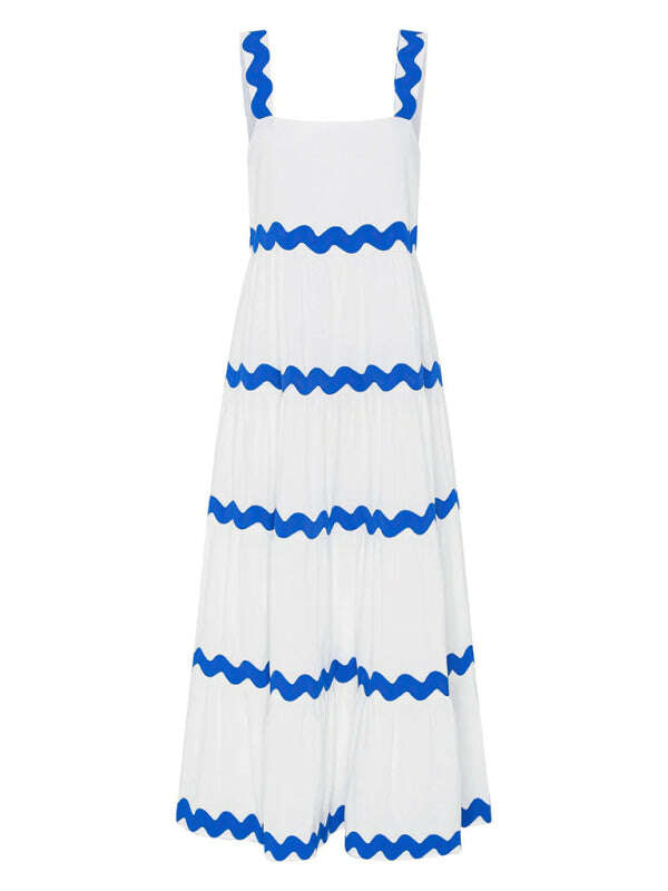 Simple design sexy corrugated tube top oversized suspender skirt