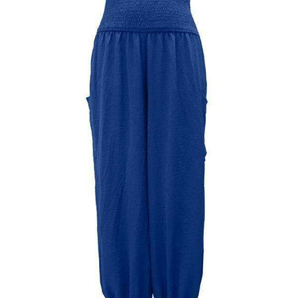 Chic High-Waisted Wide-Leg Trousers with Elastic Waistband for Women