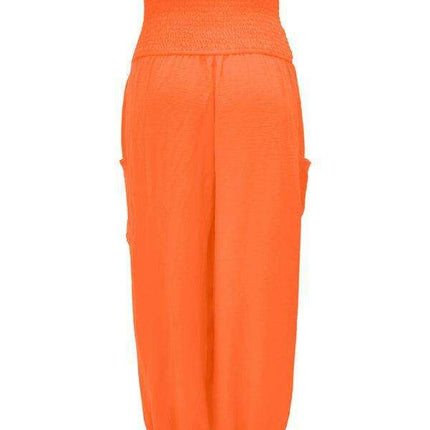 Chic High-Waisted Wide-Leg Trousers with Elastic Waistband for Women