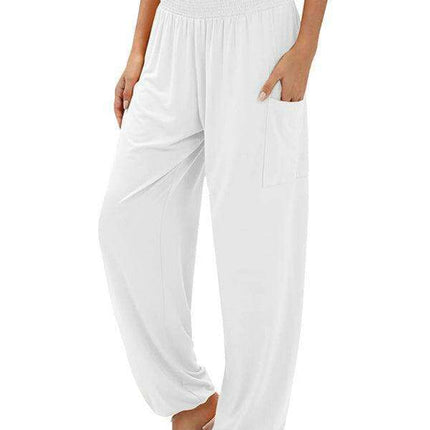 Chic High-Waisted Wide-Leg Trousers with Elastic Waistband for Women