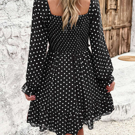 New spring and summer temperament casual polka dot dress