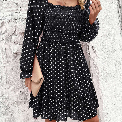 New spring and summer temperament casual polka dot dress