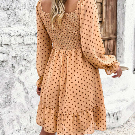 New spring and summer temperament casual polka dot dress