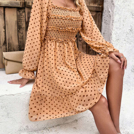 New spring and summer temperament casual polka dot dress