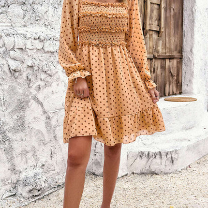 New spring and summer temperament casual polka dot dress