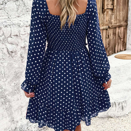 New spring and summer temperament casual polka dot dress
