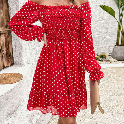 New spring and summer temperament casual polka dot dress