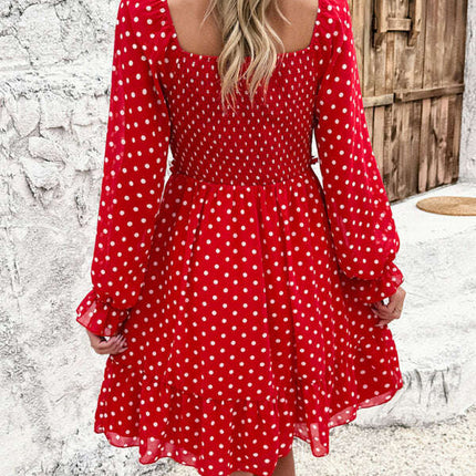 New spring and summer temperament casual polka dot dress