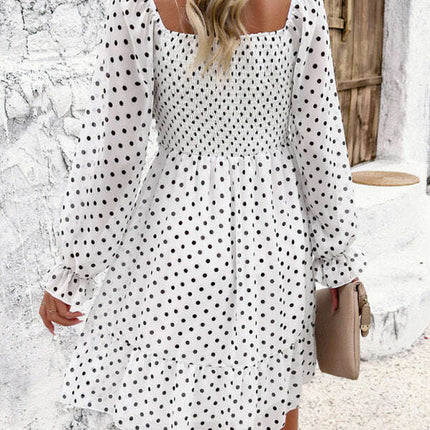 New spring and summer temperament casual polka dot dress