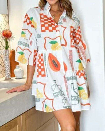 Bohemian-Inspired Midi Dress with Trumpet Sleeves