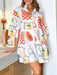 New comfortable and simple trumpet sleeve ethnic style loose shirt short dress