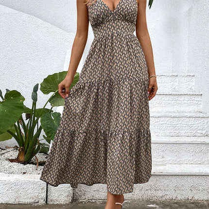 Women's new fashionable V-neck suspender dress