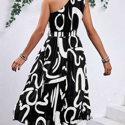 Women's new letter print off-shoulder dress