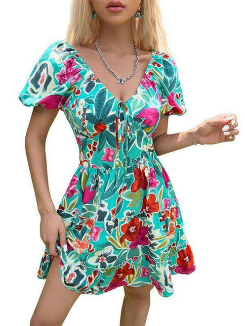 Floral Dream V-Neck Dress - A Stylish Choice for Modern Women