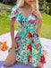 Vibrant Floral V-Neck Smocked Dress for Women
