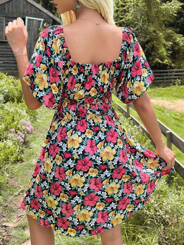 Summer Floral Ruffle Off-Shoulder Dress - A Touch of Elegant Charm