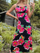 Blossom Charm Backless Suspenders Dress - Women's Romantic Floral Print Attire