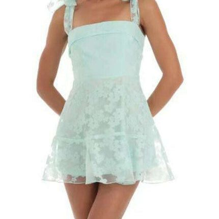 New fashion floral mesh suspender dress