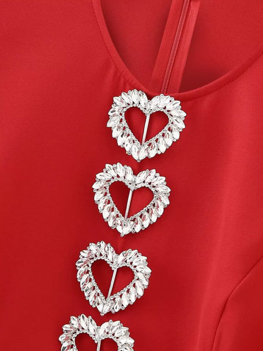 New women's love heart decorated hollow dress