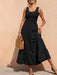 New suspender skirt pleated stitching A-line large hem dress