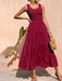 New suspender skirt pleated stitching A-line large hem dress