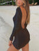 New sun protection sexy backless beach vacation bikini knitted cover-up dress