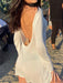 Sun Goddess Knit Backless Beachwear Cover-Up Dress