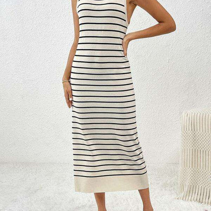 Chic Striped Sleeveless Knit Sweater - Must-Have for Spring-Summer