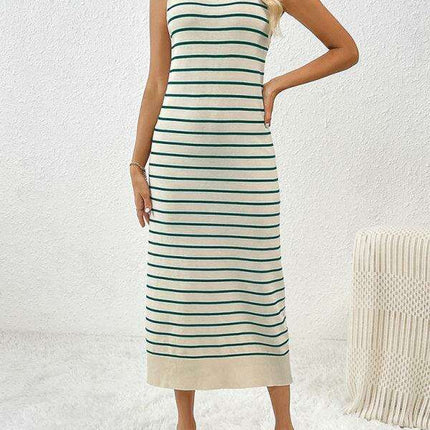 Chic Striped Sleeveless Knit Sweater - Must-Have for Spring-Summer