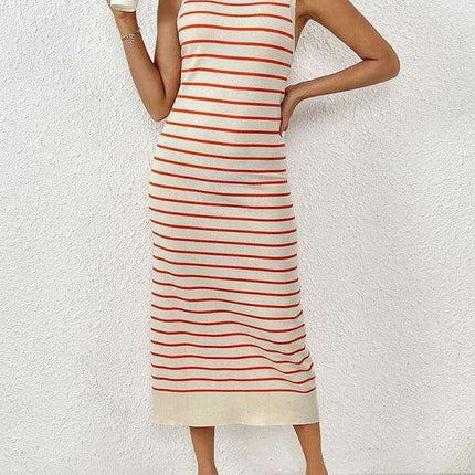 Chic Striped Sleeveless Knit Sweater - Must-Have for Spring-Summer