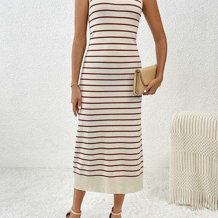 Chic Striped Sleeveless Knit Sweater - Must-Have for Spring-Summer