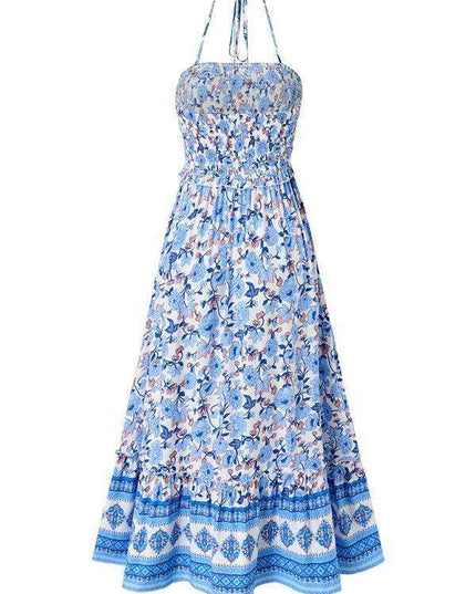 Bohemian Chic Halter Neck Maxi Dress for the Free-Spirited Fashionista