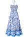 Bohemian Halterneck Maxi Dress with Vibrant Print