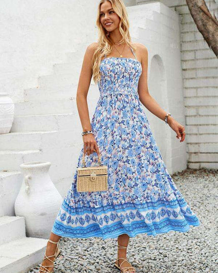 Bohemian Chic Halter Neck Maxi Dress for the Free-Spirited Fashionista