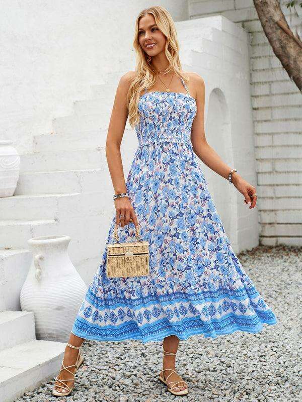 Bohemian Chic Halter Neck Maxi Dress for the Free-Spirited Fashionista