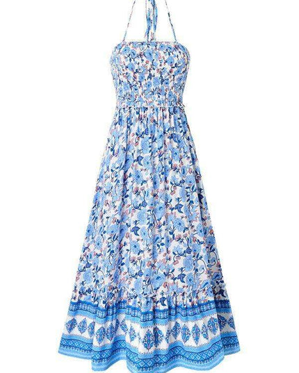 Bohemian Chic Halter Neck Maxi Dress for the Free-Spirited Fashionista