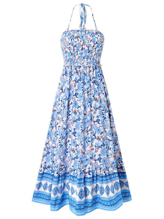 Bohemian Chic Halter Neck Maxi Dress for the Free-Spirited Fashionista