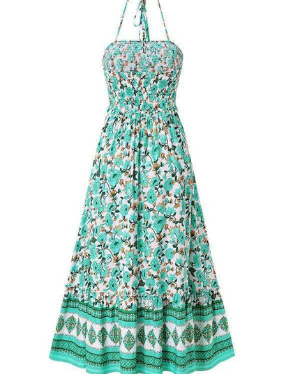 Bohemian Chic Halter Neck Maxi Dress for the Free-Spirited Fashionista