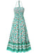 Bohemian Halterneck Maxi Dress with Vibrant Print