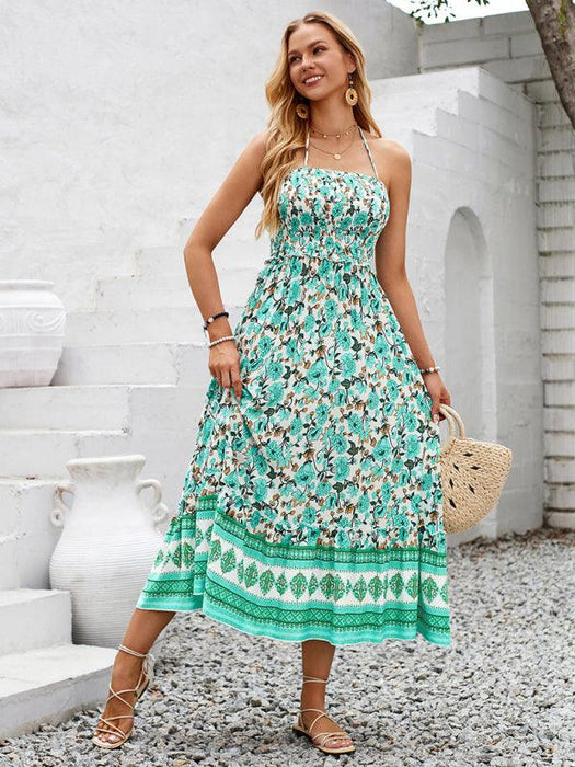 Bohemian Chic Halter Neck Maxi Dress for the Free-Spirited Fashionista