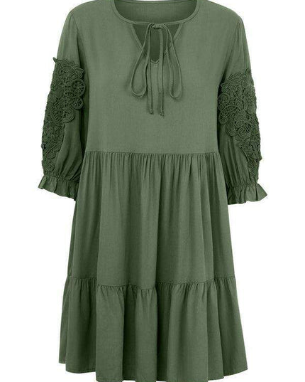 Effortlessly Elegant Viscose Dress with Unique Waist Detail - Casual Chic