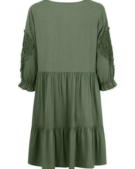 Effortlessly Elegant Viscose Dress with Unique Waist Detail - Casual Chic