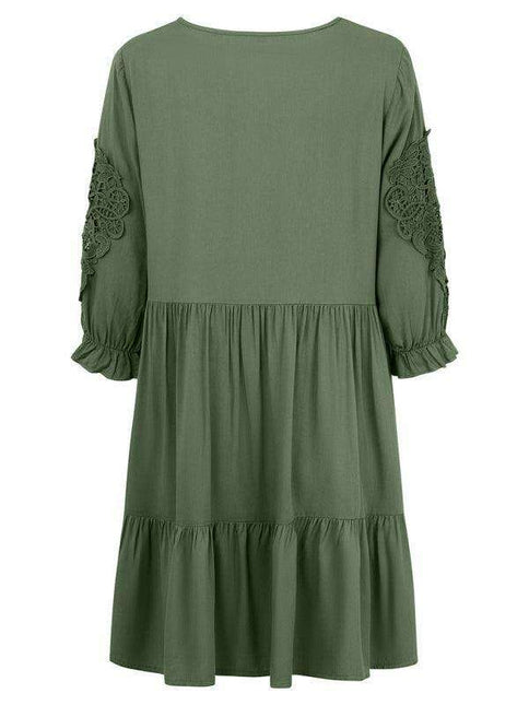 Effortlessly Elegant Viscose Dress with Unique Waist Detail - Casual Chic