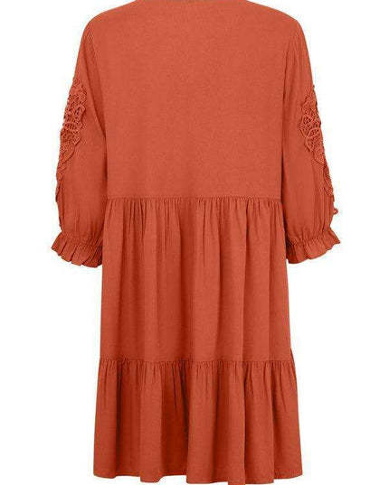 Effortlessly Elegant Viscose Dress with Unique Waist Detail - Casual Chic