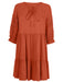 Elastic-Free Waisted Webbed Dress in Solid Color Casual Chic