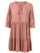 Elastic-Free Waisted Webbed Dress in Solid Color Viscose - Chic Leisure Style