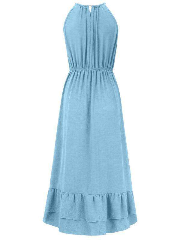 Sleek Halter Neck Sleeveless Dress for Effortless Summer Elegance