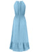 Elegant Solid Color Halter Neck Sleeveless Dress for Summer Holidays
